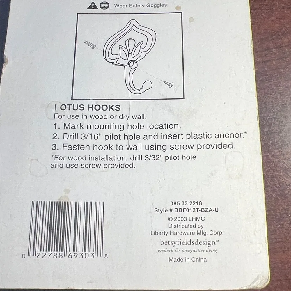 Antique Bronze Lotus Hooks